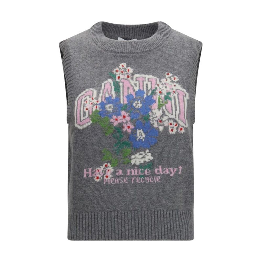 Ganni Women Wool Floral Vest